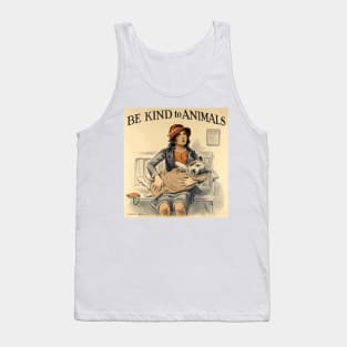 Vintage "Be Kind to Animals" - Little Girl Design Tank Top